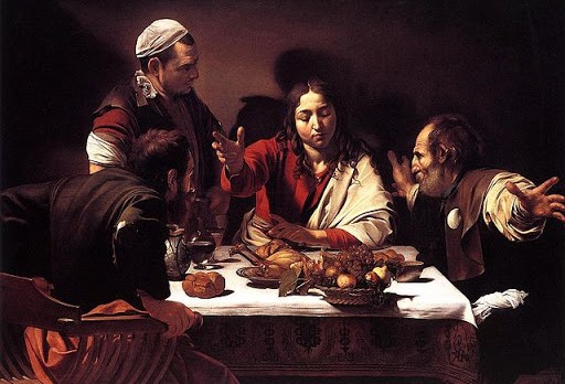 Jesús en Emaus. Caravaggio