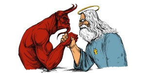 ¿Por qué se representa a Satanás con cuernos, mallas rojas y horqueta?