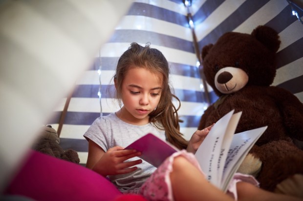 girl reading a book