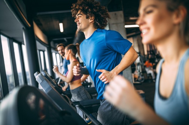 Runners on treadmills