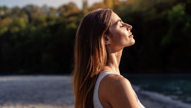 woman being happy