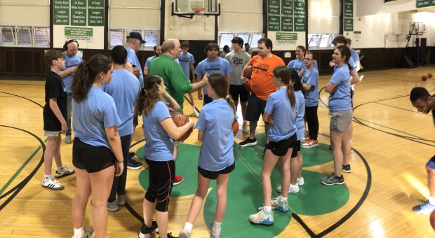Coach Gerry O'Connor addresses the clinic participants
