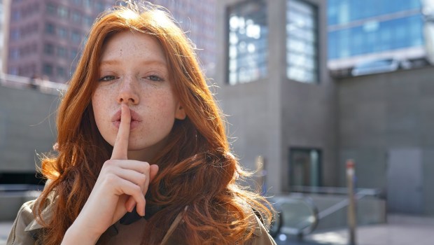 woman street shush