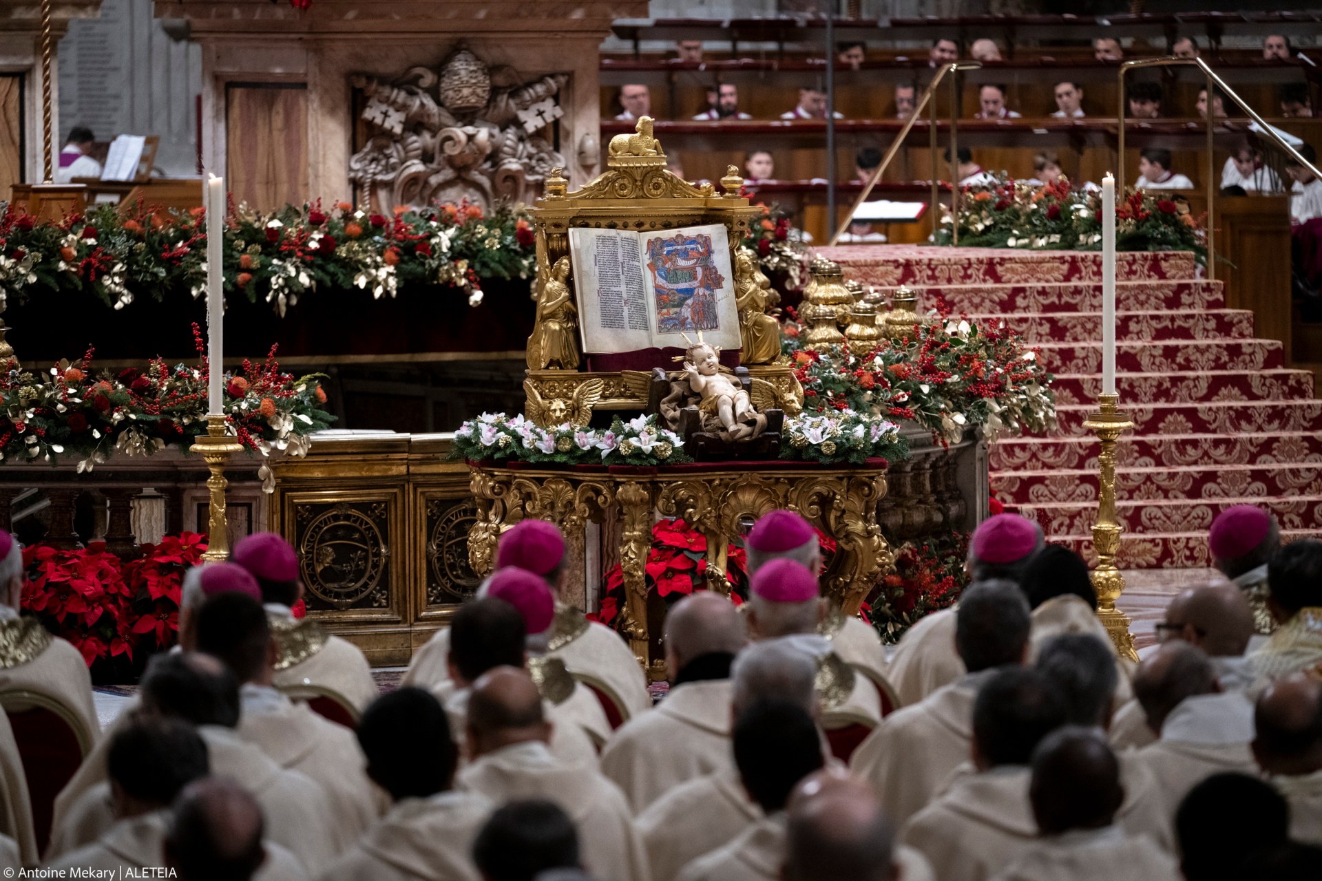 Pope Francis presides over the Christmas Eve mass at St Peter's Basilica in the Vatican on December 24, 2024.